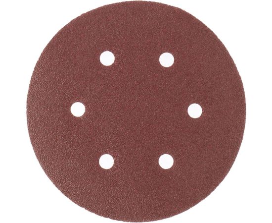 Круг абразивный на ворсовой подложке под липучку, перфорированный (5 шт; 150 мм; 6 отв.; P320) MATRIX 73848 