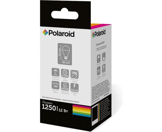 Светодиодная лампа Polaroid 220V A60 12W 4000K E27 1250lm PL-A60120274 – изображение 2
