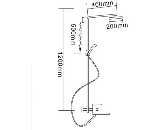 Душевая система LEDEME картридж 40 мм, с тропическим душем L2433 89499 – изображение 2