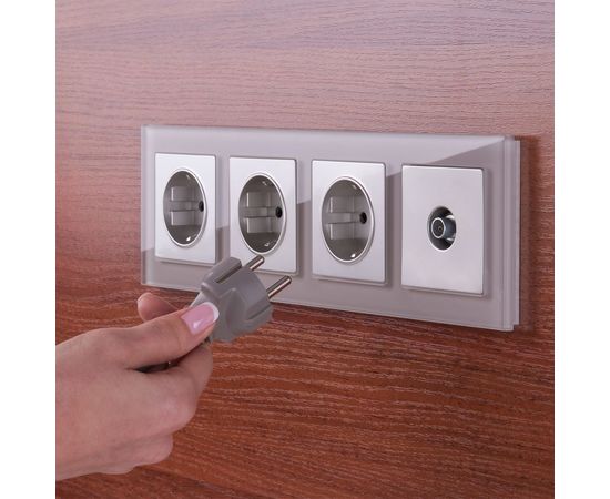 ТВ-розетка WERKEL WL06-TV оконечная серебряный a029836 – изображение 3