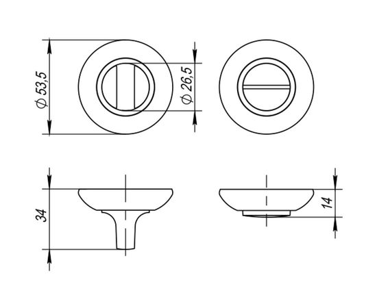 Поворотная ручка PUNTO BK6 ZR SN/CP-3 матовый никель/хром 41117 – изображение 2