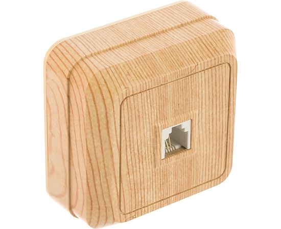 Розетка открытой установки TФ RJ-11 IP20, сосна TDM Ладога SQ1801-0057 – изображение 2