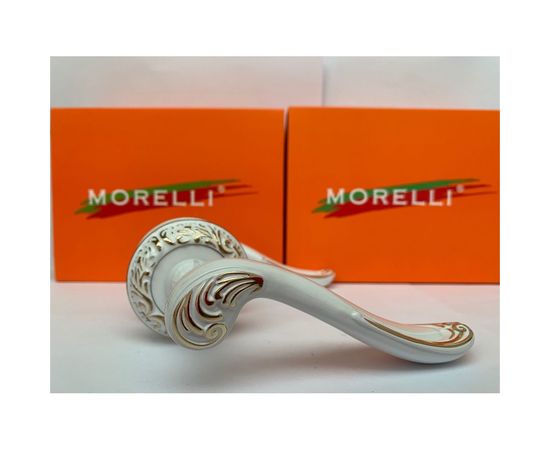 Дверная ручка MORELLI "Giuseppe", цвет-белая эмаль/золото DIY MH-22-CLP W/PG 9011967 – изображение 4