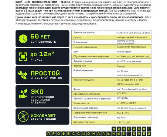 Клей для пенополистирола TriS TERMOLIT КП001 – изображение 3