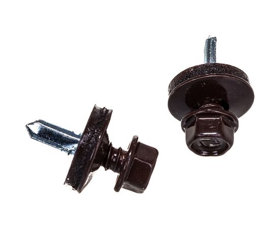 Кровельный саморез Tech-Krep КР сверло 5,5х19 RAL-8017 шоколадно-коричневый, 60 шт, коробка с окном 125702 – изображение 4