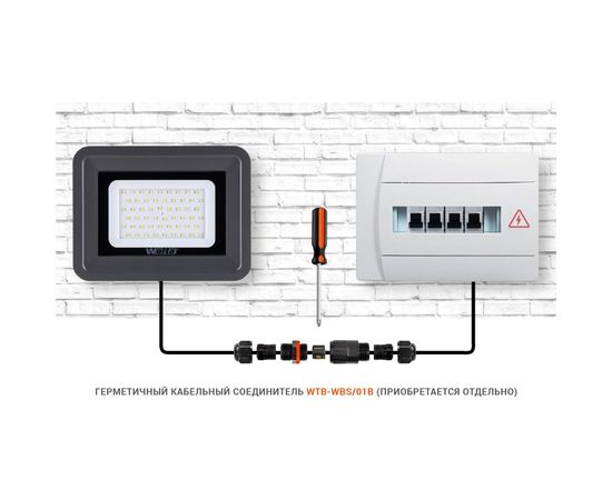 Светодиодный прожектор Wolta 5700K, 10 W SMD, IP 65, цвет серый, слим WFL-10W/06 – изображение 8