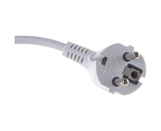 Сетевой шнур с вилкой V3 ПВС 3x0.75, 1.5м с з/к, белый LUX 4606400615804 – изображение 2