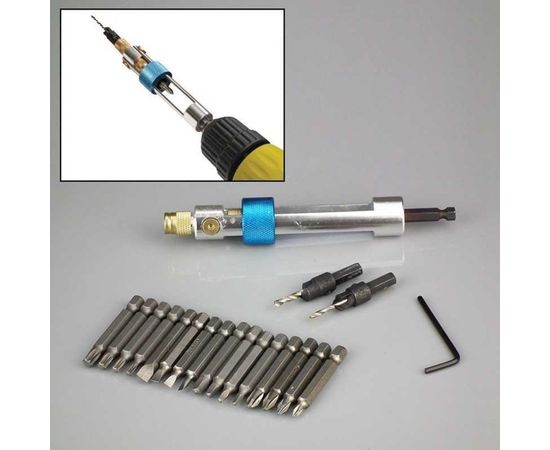 Поворотная насадка на шуруповерт Sun Power Film с комплектом бит 16 шт ПН-1 – изображение 2