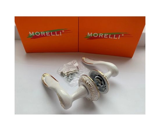 Дверная ручка MORELLI "Giuseppe", цвет-белая эмаль/золото DIY MH-22-CLP W/PG 9011967 – изображение 3