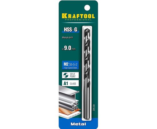 Сверло по металлу HSS-G сталь М2 (9х125 мм) Kraftool 29651-9 – изображение 4