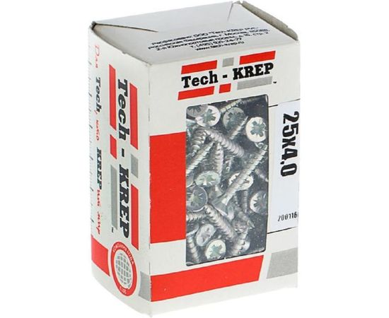 Универсальный саморез Tech-Krep 25х4,0 мм 200 шт оцинкованный, коробка с окном 102179 – изображение 2