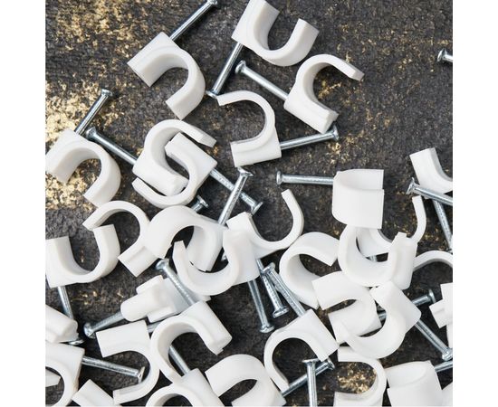 Круглый крепеж кабеля REXANT 10 мм, белый 50шт 07-4010 – изображение 2