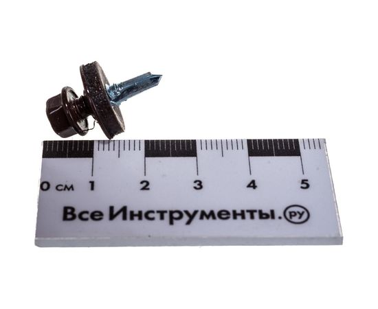 Кровельный саморез Tech-Krep КР сверло 5,5х19 RAL-8017 шоколадно-коричневый, 60 шт, коробка с окном 125702 – изображение 2