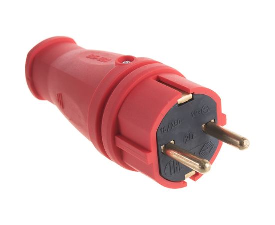 Вилка SVET В 16-001 УХЛ4, каучук, цвет-красный SV0303-0009 – изображение 3