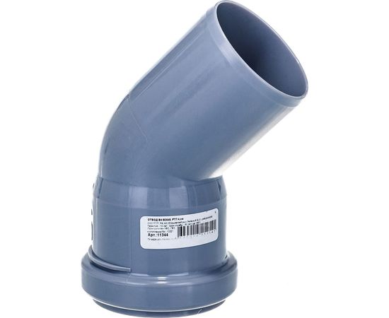 Канализационный отвод RTP 50 мм, 45 градусов, серый 11344 – изображение 7