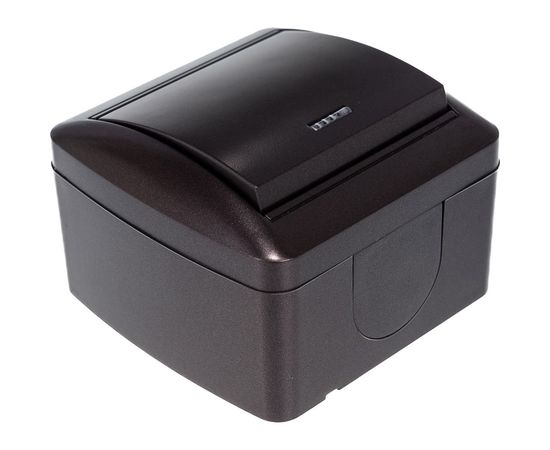 1-клавишный выключатель TDM открытой установки с подсветкой IP44 10А шоколад Селигер SQ1818-0203 – изображение 2