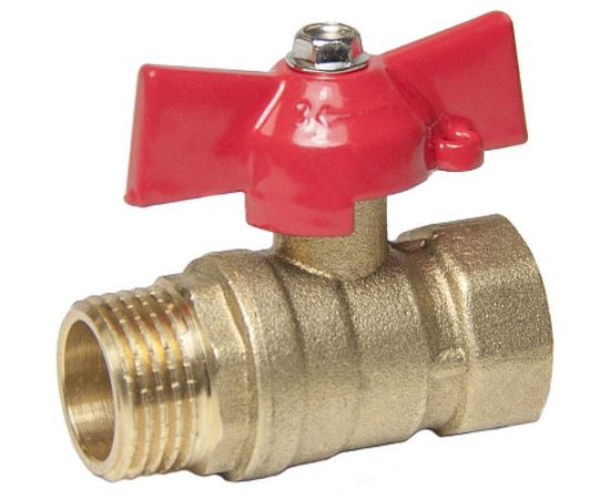 Шаровой кран для воды ОПТИМА 1/2 г/ш бабочка SOFMB012:181 