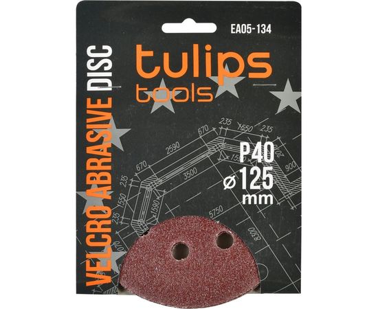 Диск шлифовальный с липучкой (5 шт; 125 мм; P40) Tulips tools EA05-134 