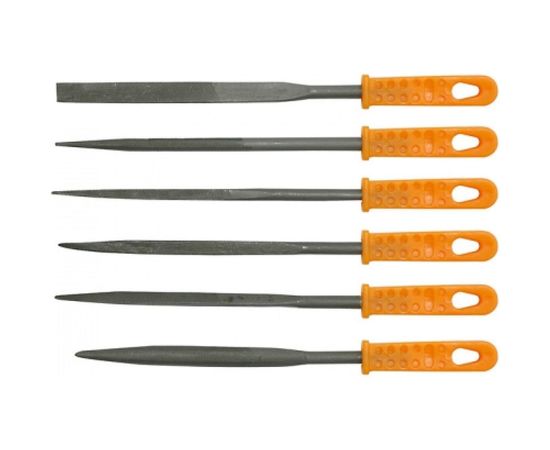 Набор надфилей по металлу TOYA 160 мм 6 шт. пластиковая ручка 25360 