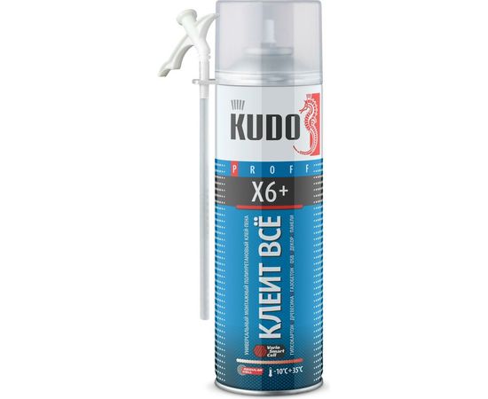 Клей-пена универсальный монтажный всесезонный KUDO КЛЕИТ ВСЁ Х6+ 650 мл 11601620 