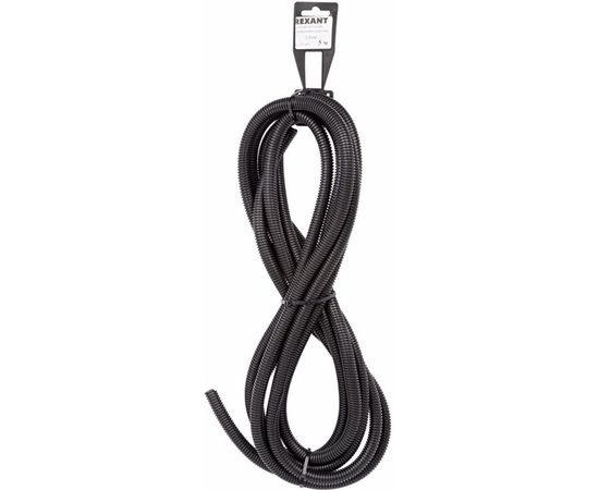 Автомобильная гофрированная труба REXANT ПП, 9,8 мм, разрезная, бухта 5 м/уп. 15-1005 
