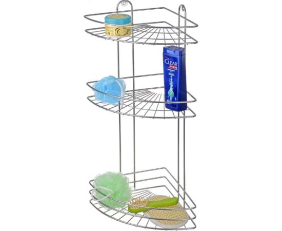 Полка в ванную EUROHOUSE 3-х секционная, угловая 23х23х58,5 см, хром 14324 