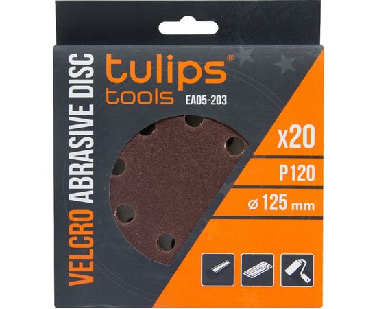 Диск шлифовальный с липучкой (20 шт; 125 мм; P120) Tulips tools EA05-203 