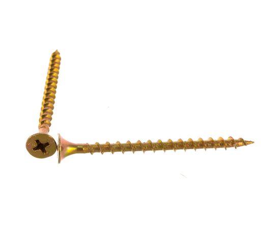 Саморезы с потайной головкой и крупным шагом Профикреп жёлтый цинк пакет, 3,5х55 10 шт 111988 