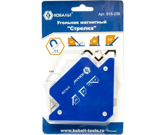 Угольник магнитный Стрелка (80 мм; 3 угла; до 11 кг) КОБАЛЬТ 918-238 – изображение 3