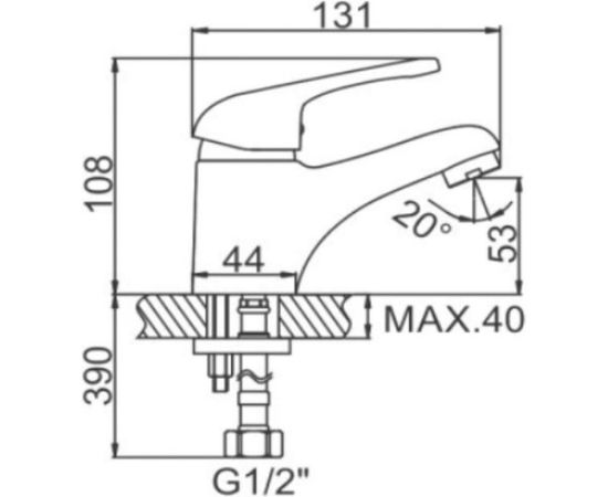 Смеситель для умывальника LEDEME L1039-B 808163 – изображение 2