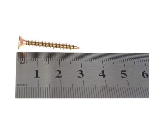 Универсальный саморез по дереву КрепСтройГрупп 3,5х30 желтый цинк, 500 шт. 145408 – изображение 2