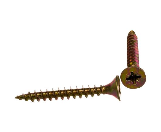 Шуруп Качественный КРЕПЕЖ желтый цинк 5,0x40, 100 шт. 0300501 КЧ – изображение 4