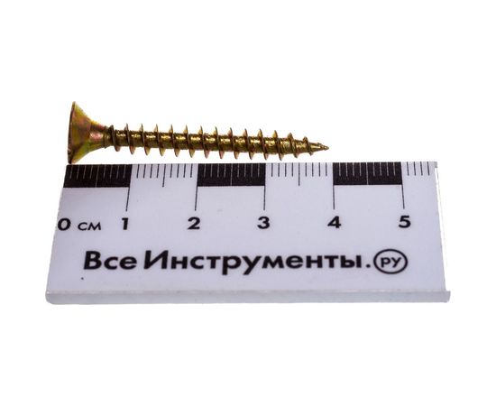 Шуруп Качественный КРЕПЕЖ желтый цинк 5,0x40, 100 шт. 0300501 КЧ – изображение 5