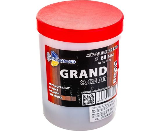 Коронка алмазная по керамограниту, серебряная пайка (68 мм) TRIO-DIAMOND GCB768 – изображение 2