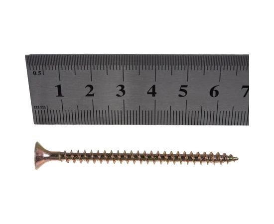 Универсальный саморез по дереву КрепСтройГрупп 5х70 желтый цинк, 100 шт. 145450 – изображение 2