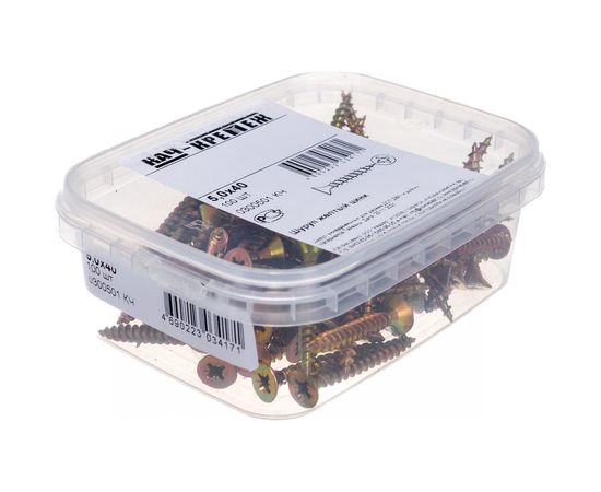 Шуруп Качественный КРЕПЕЖ желтый цинк 5,0x40, 100 шт. 0300501 КЧ – изображение 3