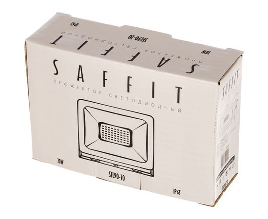 Светодиодный прожектор SAFFIT SFL90-20 2835SMD, 20W 6400K AC220V/50Hz IP65, черный в компактном корпусе 55064 – изображение 2