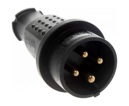 Прямая вилка STEKKER с заземляющим контактом 3+1, каучук 400В, 32A, IP44, черная RPG32-21-441 39020 – изображение 3