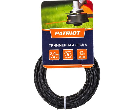 Леска для триммера (2.4 мм; 12 м; скрученный квадрат) PATRIOT 240-12-5 805205125 