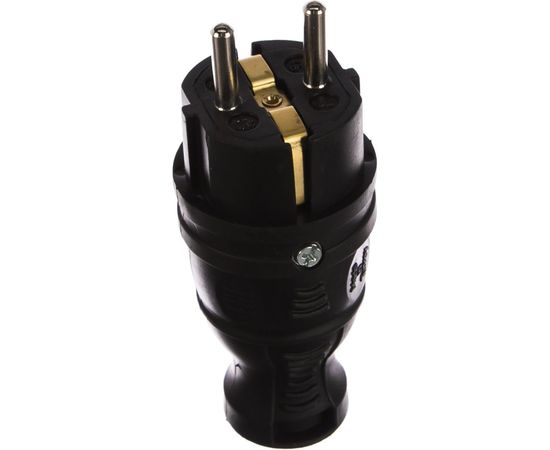 Каучуковая вилка ЭРА V8BIP44 з/з, прямая, 16A, IP44, черная Б0044540 