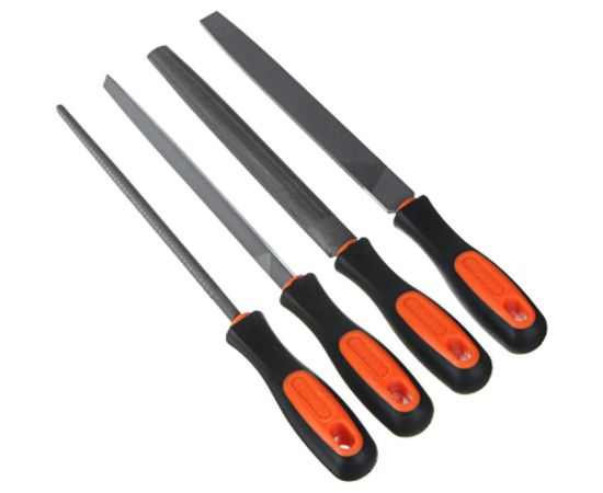 Набор напильников ЕРМАК 200 мм 4 шт двухкомпонентная ручка 645-208 