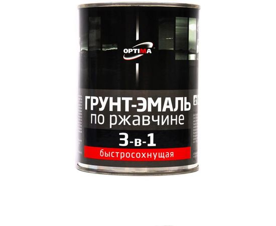 Быстросохнущая грунт-эмаль OPTIMA 3 в 1 0,8кг черная 11598021 