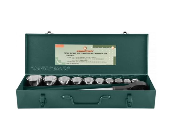 Набор торцевых головок 3/4DR 22-50 мм Jonnesway S04H6115SA:13560 – изображение 2