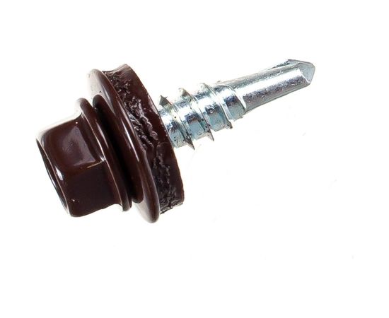 Кровельный саморез Качественный КРЕПЕЖ коричневый RAL 8017, 5.5х19 мм, 90 шт 0300123 КЧ – изображение 3