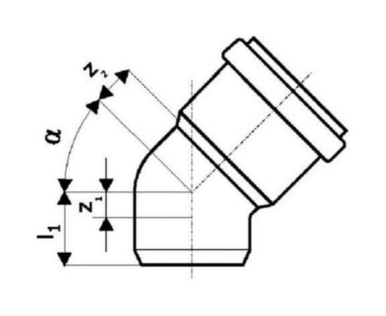 Отвод однораструбный (45°) HTB 110 Ostendorf 115120 – изображение 2