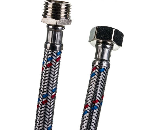 Подводка гибкая (0.6 м; 1/2"; гайка-штуцер) для воды Зубр 51005-G/S-060 – изображение 2