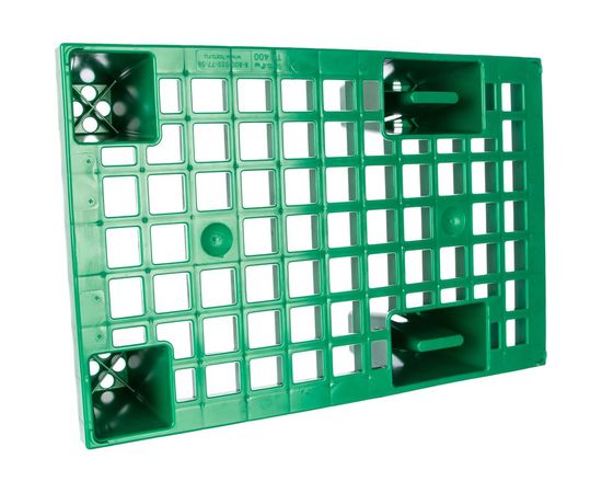 Перфорированный паллет на ножках, зеленый, 600х400х130 мм ТАРА 14994 – изображение 2