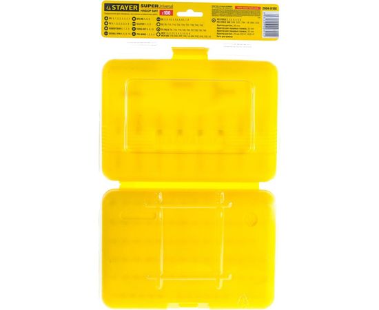 Набор "MASTER" "SUPER UNIVERSAL" биты, адаптеры Cr-V 100 предметов в боксе STAYER 2604-H100 – изображение 3