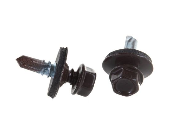 Кровельный саморез Качественный КРЕПЕЖ коричневый RAL 8017, 5.5х19 мм, 90 шт 0300123 КЧ – изображение 2