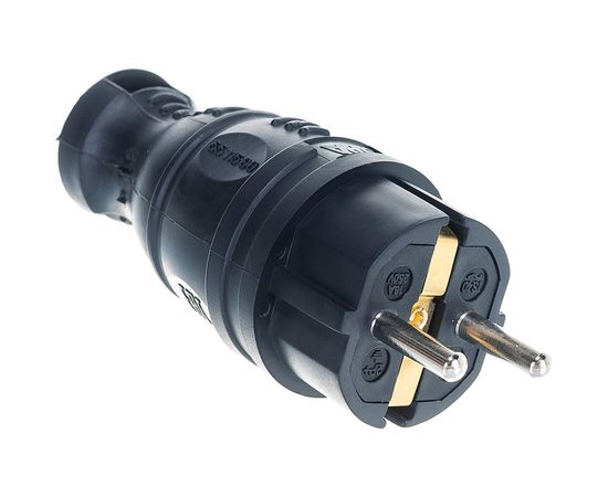 Каучуковая вилка ЭРА V8BIP44 з/з, прямая, 16A, IP44, черная Б0044540 – изображение 9